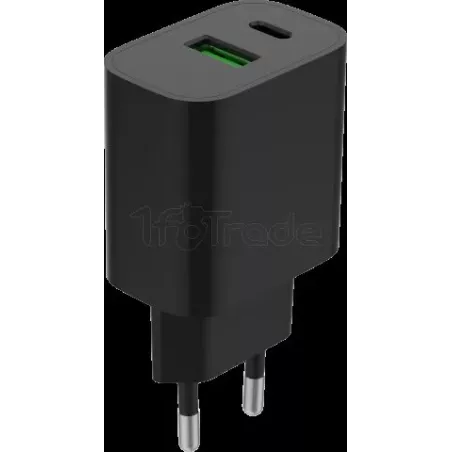 Chargeur secteurGembird- 1x USB-C + 1x USB-A 20W (Noir) | MonPC.Store