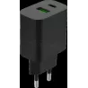 Chargeur secteurGembird- 1x USB-C + 1x USB-A 20W (Noir) | MonPC.Store
