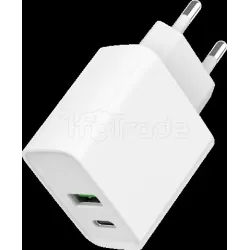 Chargeur secteurGembird- 1x USB-C + 1x USB-A 20W (Blanc) | MonPC.Store