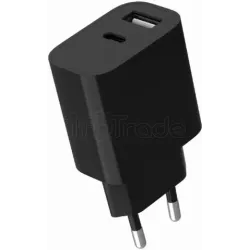 Chargeur secteurGembird- 1x USB-C + 1x USB-A 12W (Noir) | MonPC.Store