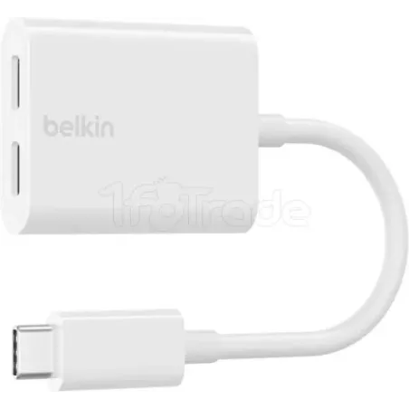 Adaptateur AudioBelkinRockStar USB-C (Blanc) | MonPC.Store