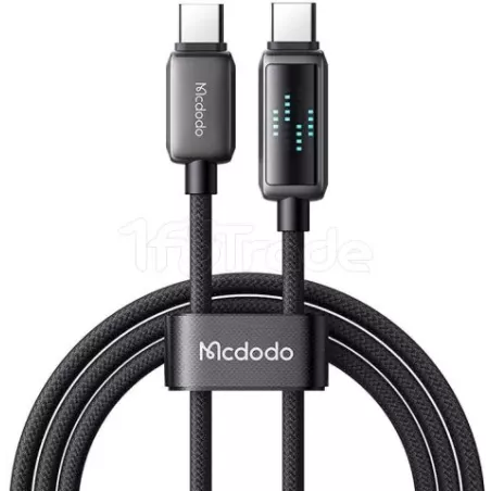 CâbleMcdodoUSB-C avec écran 1,2m M/M 100W (Noir) | MonPC.Store