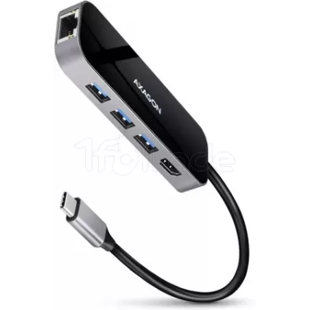 Station d'accueil portable USB-C 3.0AxagonHMC-6GL(Noir) | MonPC.Store