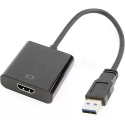 AdaptateurCableXpertUSB-A vers HDMI 1.4 M/F 15cm (Noir) | MonPC.Store