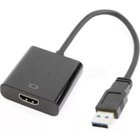 AdaptateurCableXpertUSB-A vers HDMI 1.4 M/F 15cm (Noir) | MonPC.Store