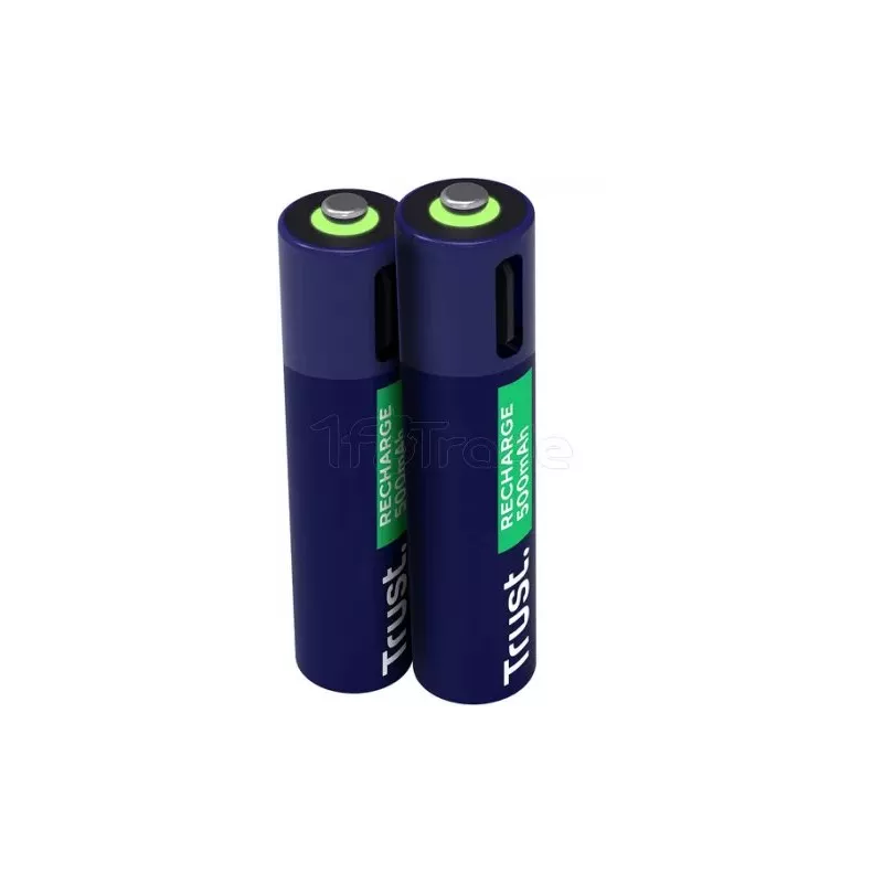 Pack de 2 piles rechargeables par USB-CTrusttype AAA… | MonPC.Store