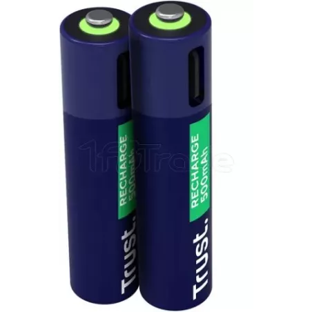 Pack de 2 piles rechargeables par USB-CTrusttype AAA… | MonPC.Store