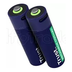 Pack de 2 piles rechargeables par USB-CTrusttype AA… | MonPC.Store