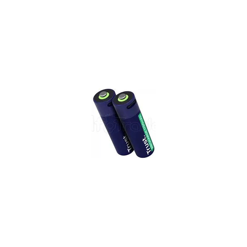 Pack de 2 piles rechargeables par USB-CTrusttype AA… | MonPC.Store