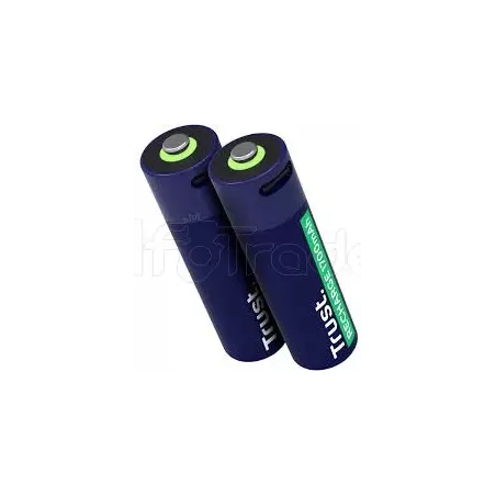 Pack de 2 piles rechargeables par USB-CTrusttype AA… | MonPC.Store