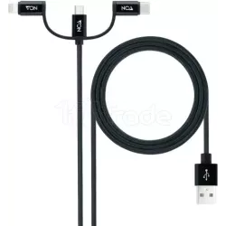Cable 3en1NanocableUSB-A 2.0 vers Micro USB, Type C &… | MonPC.Store