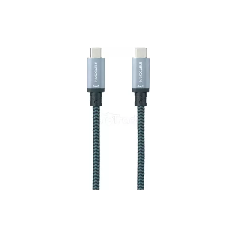 CâbleNanocableUSB-C 3.2 M/M 1m 100W (Gris) | MonPC.Store
