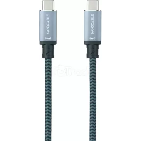 CâbleNanocableUSB-C 3.2 M/M 1m 100W (Gris) | MonPC.Store