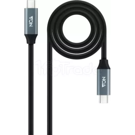 CâbleNanocableUSB-C 3.2 M/M 1m 100W (Noir/Gris) | MonPC.Store