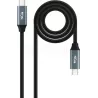 CâbleNanocableUSB-C 3.2 M/M 1m 100W (Noir/Gris) | MonPC.Store
