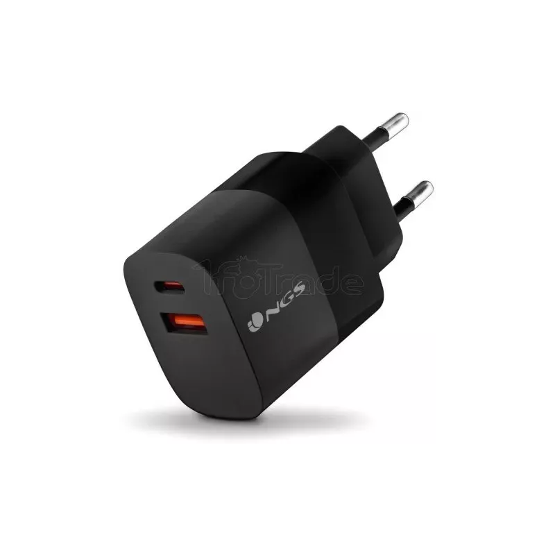 Chargeur secteurNGSBud 1x USB-C + 1x USB-A 33W (Noir) | MonPC.Store
