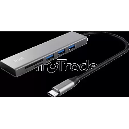 Hub USB-C 3.2TrustHalyx - 3 ports USB-A + lecteur de… | MonPC.Store