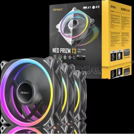 Lot de 3 Ventilateurs de boitierAntecNeo Prizm T3RGB… | MonPC.Store