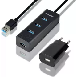 Hub USB 3.0 alimentéAxagonHUE-S2BP - 4 ports (Noir) | MonPC.Store