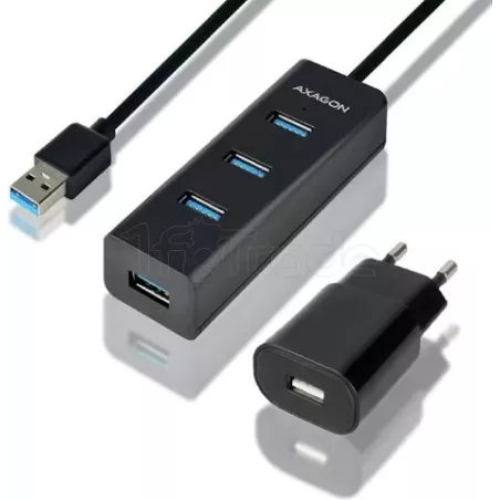 Hub USB 3.0 alimentéAxagonHUE-S2BP - 4 ports (Noir) | MonPC.Store