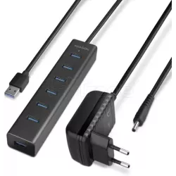 Hub USB 3.0 alimentéAxagonHUE-SA7BP - 7 ports (Noir) | MonPC.Store