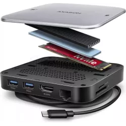 Station d'accueil USB-C 3.2AxagonHMC-Ufo (Noir) | MonPC.Store