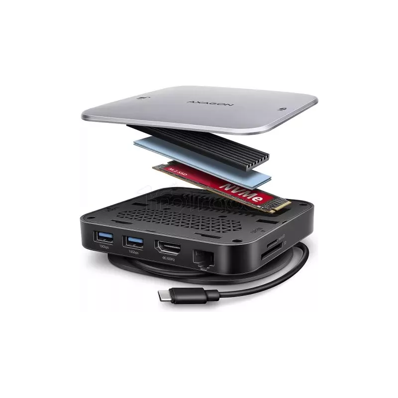 Station d'accueil USB-C 3.2AxagonHMC-Ufo (Noir) | MonPC.Store