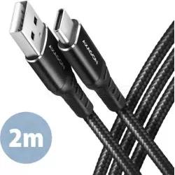 CâbleAxagonUSB Type A - Type C M/M 2m (Noir) | MonPC.Store