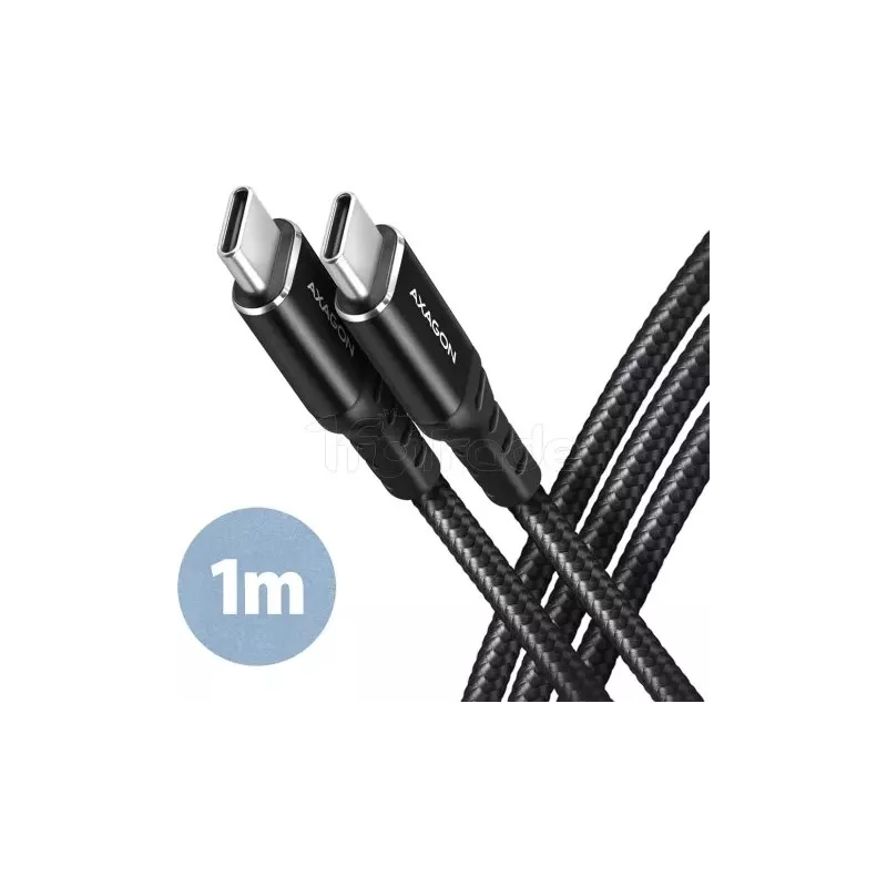 CâbleAxagonUSB-C 1m M/M 60W (Noir) | MonPC.Store