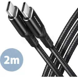 CâbleAxagonUSB-C 2m M/M 60W (Noir) | MonPC.Store