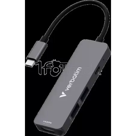 Hub USB-C 3.2VerbatimEssentials - 4 ports (Gris) | MonPC.Store