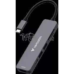 Hub USB-C 3.2VerbatimEssentials - 6 ports (Gris) | MonPC.Store