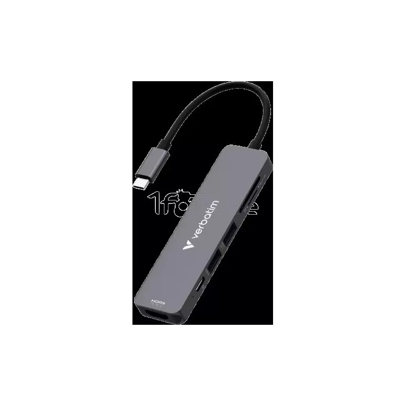 Hub USB-C 3.2VerbatimEssentials - 6 ports (Gris) | MonPC.Store