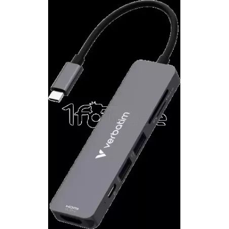 Hub USB-C 3.2VerbatimEssentials - 6 ports (Gris) | MonPC.Store
