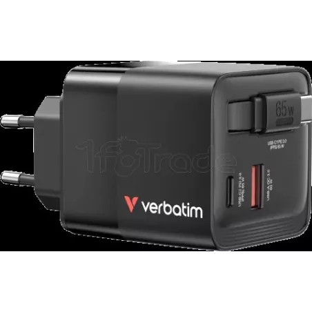 Chargeur secteurVerbatimGaN 1x ports USB-A + 1x port… | MonPC.Store