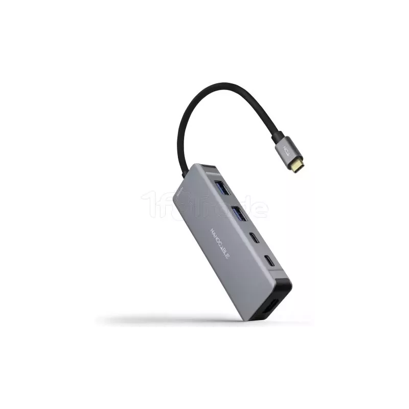 Hub USB-C 3.2Nanocablevers HDMI, USB Type A/C (Gris) | MonPC.Store