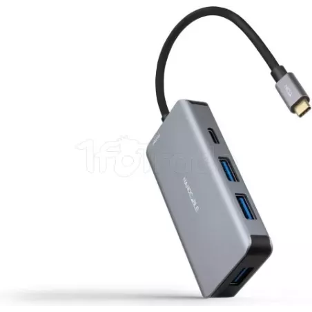 Hub USB-C 3.2Nanocable- 3x USB-A et 2x USB-C (Gris) | MonPC.Store