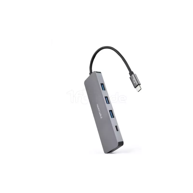 Hub USB-C 3.0Nanocable- 3x USB-A et 1x USB-C (Gris) | MonPC.Store
