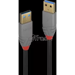 CableLindyAnthra Line USB 3.2 vers USB-A M/M 3m (Gris) | MonPC.Store