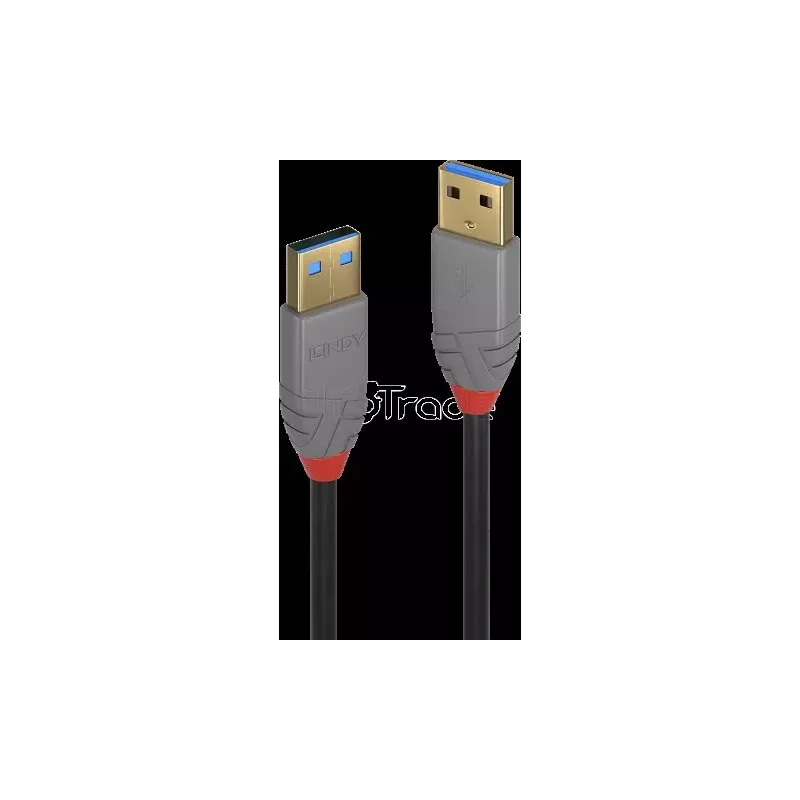 CableLindyAnthra Line USB 3.2 vers USB-A M/M 3m (Gris) | MonPC.Store