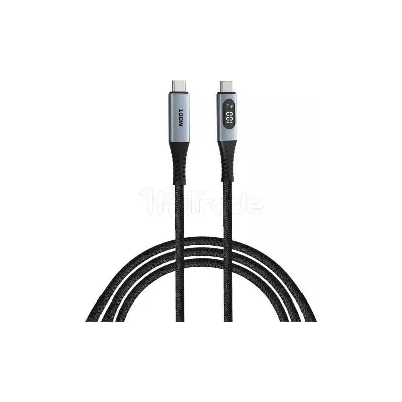 CâbleVerbatimUSB-C avec écran 1,2m M/M 100W (Gris/Noir) | MonPC.Store