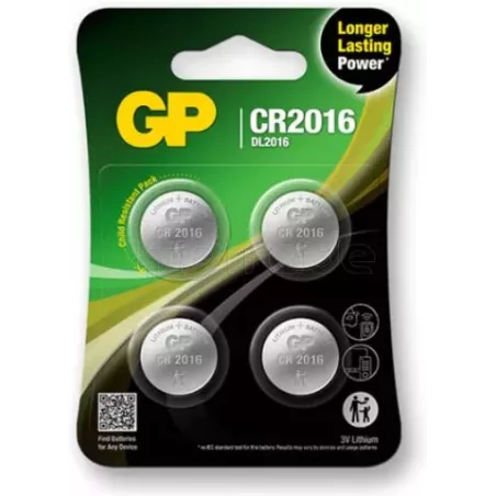 Lot de 4 piles platesGP BatteriesCR 2016 | MonPC.Store