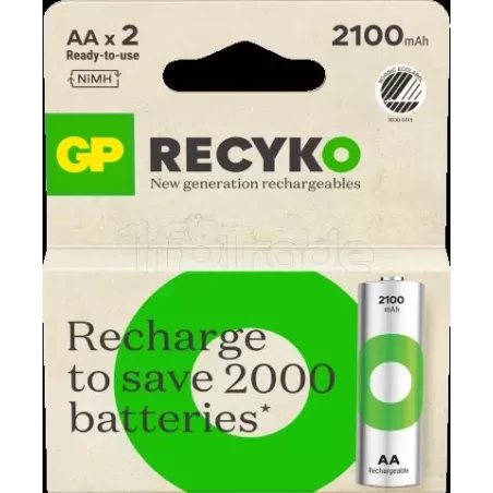 Lot de 2 piles rechargeablesGP BatteriesRecykotype AA… | MonPC.Store