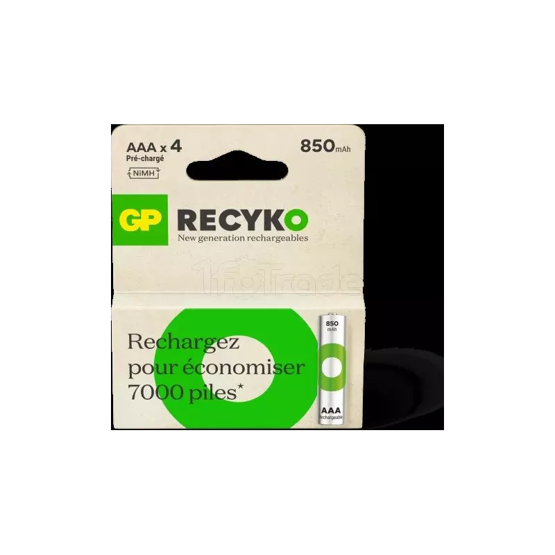 Lot de 4 piles rechargeablesGP BatteriesRecykotype AAA… | MonPC.Store