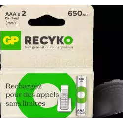 Lot de 2 piles rechargeablesGP BatteriesRecykotype AAA… | MonPC.Store