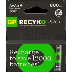 Lot de 4 piles rechargeablesGP BatteriesRecyko Protype… | MonPC.Store