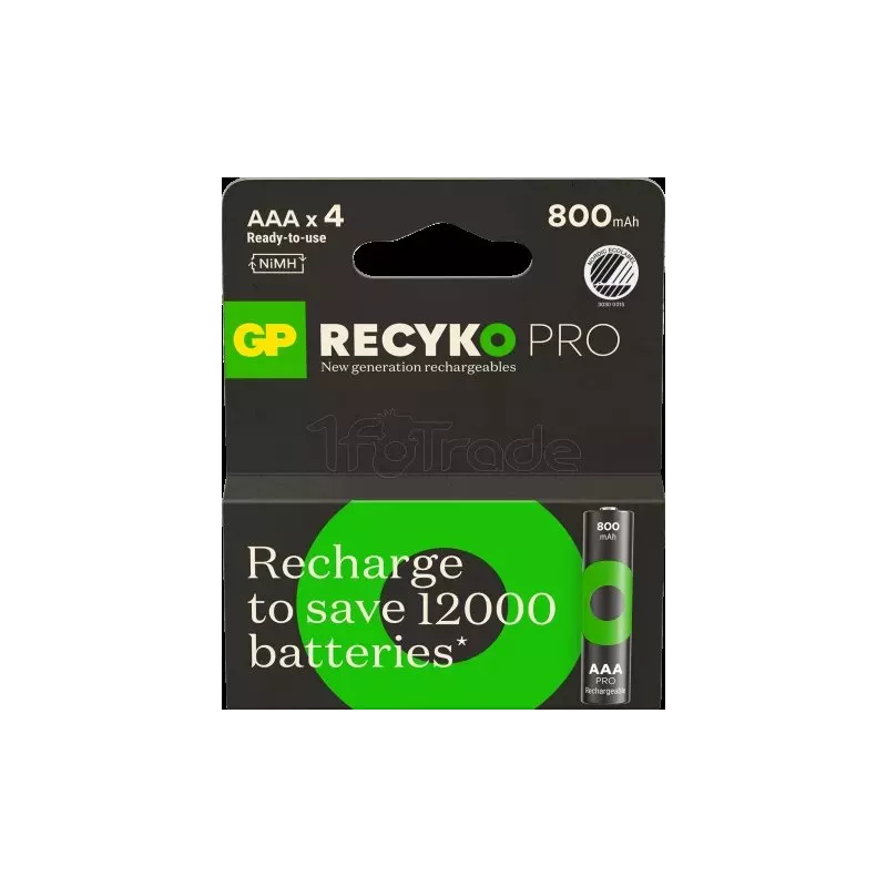 Lot de 4 piles rechargeablesGP BatteriesRecyko Protype… | MonPC.Store