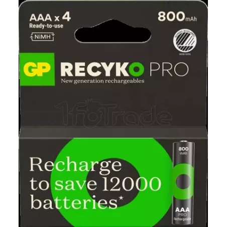 Lot de 4 piles rechargeablesGP BatteriesRecyko Protype… | MonPC.Store