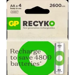 Lot de 4 piles rechargeablesGP BatteriesRecykotype AA… | MonPC.Store