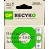 Lot de 4 piles rechargeablesGP BatteriesRecykotype AA… | MonPC.Store